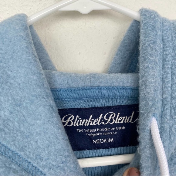 FEAT BlanketBlend Blue Hoodie Front Pocket SZ Medium - Picture 9 of 10